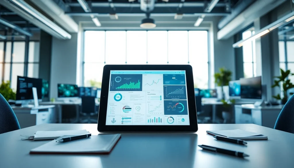 Showcase of AI tools found at https://best-ai-tools.org in a modern office setting enhancing productivity.