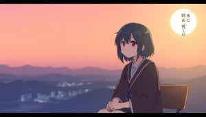 オンライン家庭教師の授業を受ける学生の集中した姿が描かれたイラスト