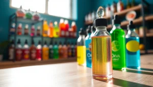 Oxva Liquid Flasche in lebendigen Farben, die frisch und einladend aussieht.