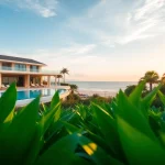 Explore a stunning Pattaya property for sale featuring a beachfront villa with lush surroundings.