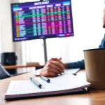 Engaged professional analyzing sports betting in Brazil data at a modern desk.