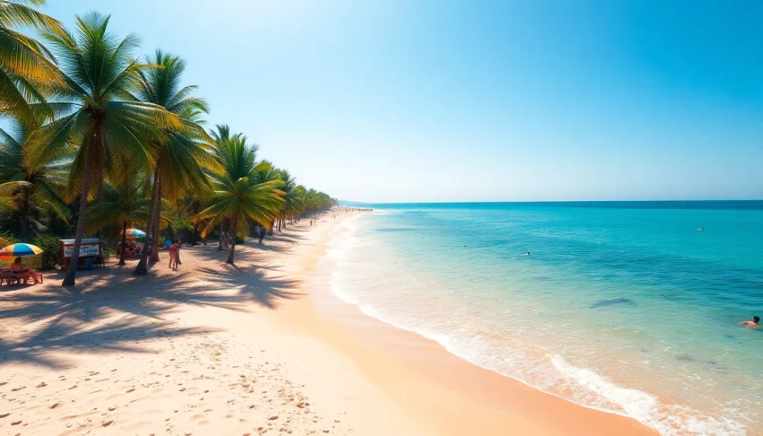 Vista deslumbrante da Praia de Paripueira, com águas claras e uma praia de areia.