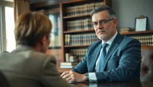 Meet with a professional from https://www.chriseadslegal.com, a personal injury lawyer guiding clients in a welcoming office.