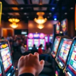 Mainkan slot gacor yang menarik di mesin slot berwarna-warni di kasino yang ramai.