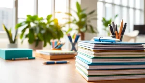 Organize your workspace with quality office stationery supplies on display in a modern setting.