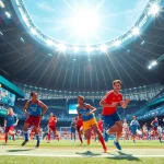 Pa-sport athletes in action at a vibrant sports event, showcasing diversity and excitement.