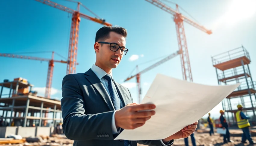 New Jersey Construction Manager guiding construction workers on a dynamic site.