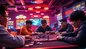 Permainan koi800 game dengan suasana penuh energi di ruang permainan modern.