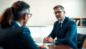 Engaged lawyer consulting with a client at https://www.aafloridalawyer.com in a professional office.