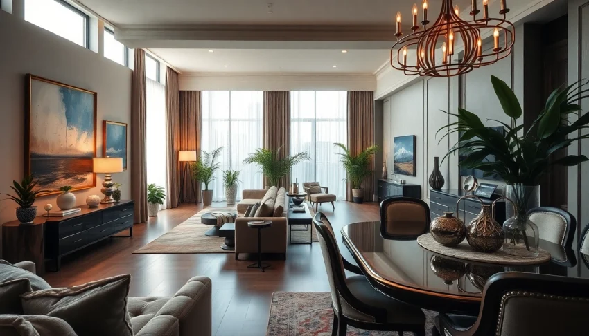 Showcasing stunning interior design dubai with elegant furnishings and ambient lighting.