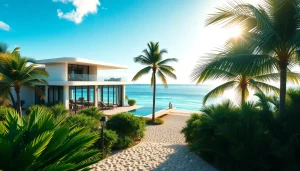 Dustin Rennie Belize showcases a luxurious beachfront property with modern design and stunning ocean views.