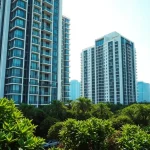 View modern condos at https://newdeveloperlaunch.sg amid vibrant urban scenery highlighting luxury living.