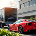 Transport luxury vehicles securely with https://luxuryautocarriers.com in a professional car transport scene.