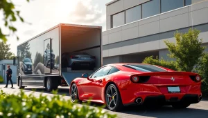 Transport luxury vehicles securely with https://luxuryautocarriers.com in a professional car transport scene.