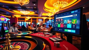 Winning at the casino with an online layout from https://3king.cn.com/ featuring tables, chips, and excitement.