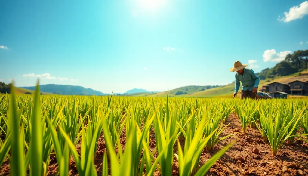 Petani toto beraksi di sawah hijau dengan latar belakang pegunungan.