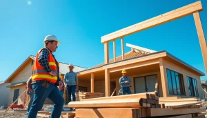 New Jersey General Contractor overseeing construction of a modern home on-site, showcasing professionalism.
