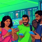 Engaged fans participating in sports betting in Alabama during a lively sports event.