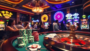 Players enjoying dynamic games at i9bet's luxurious online casino platform with vibrant table setups.