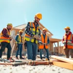 Engaged workers thriving in diverse Careers in construction on a busy job site.