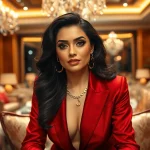 Showcase the lifestyle of a Bollywood celebrity featuring https://bollywoodcelebnetworth.in in a luxurious mansion.
