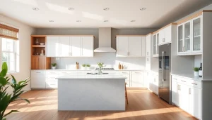 Transform stunning home renovation kitchen showcasing elegant cabinetry and modern appliances.