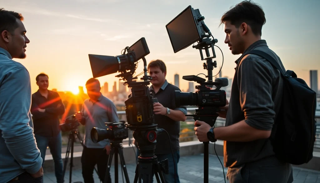 Engaged professionals collaborating during a video shoot by a Video Production Company Phoenix.