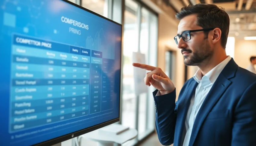 Highlighting competitor pricing insights through a professional comparison chart.