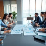 Professional meeting focused on Accounting and Bookkeeping Services with diverse professionals discussing financial strategies.