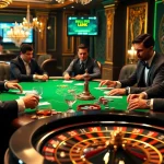 Experience the thrill of gambling with 주소모음 in a luxurious casino setting featuring poker and roulette.