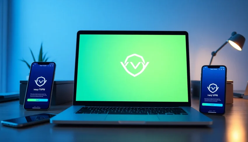 快连VPN application interface displayed on a modern laptop, emphasizing user-friendly design and security features.