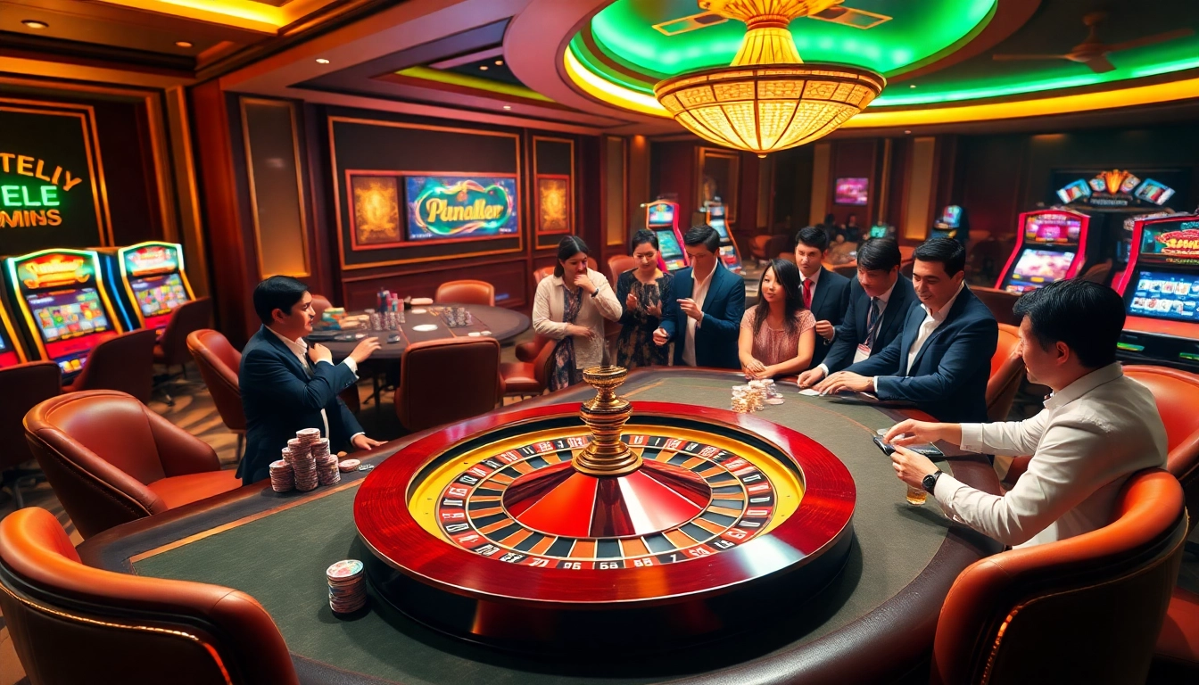 Players enjoying a thrilling game of poker at Hi88 casino, highlighting excitement and strategy.