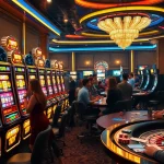 Players engaging with exciting toto slot machines in a vibrant casino atmosphere.