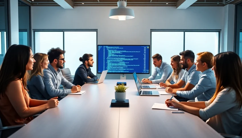 Analyze software testing strategies at https://xqa.ca with a diverse team collaborating effectively.