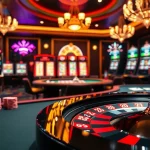 Experience the excitement of Bl555 with vibrant casino visuals featuring poker chips and slot machines.