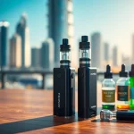 Showcase of vape starter kits Dubai featuring premium devices in an urban setting.