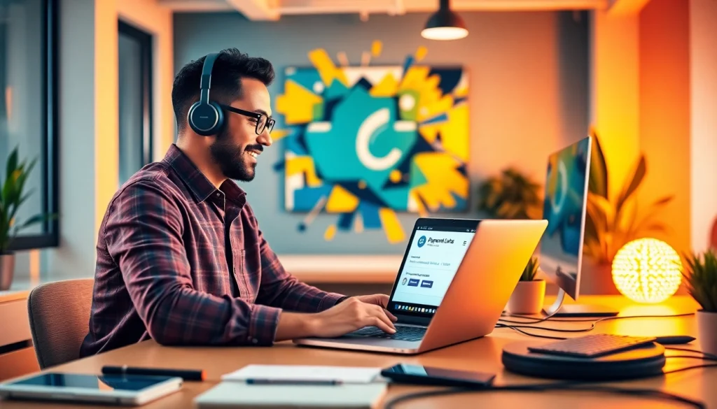 Showcasing payment links for content creators in an engaging workspace for enhanced creativity.