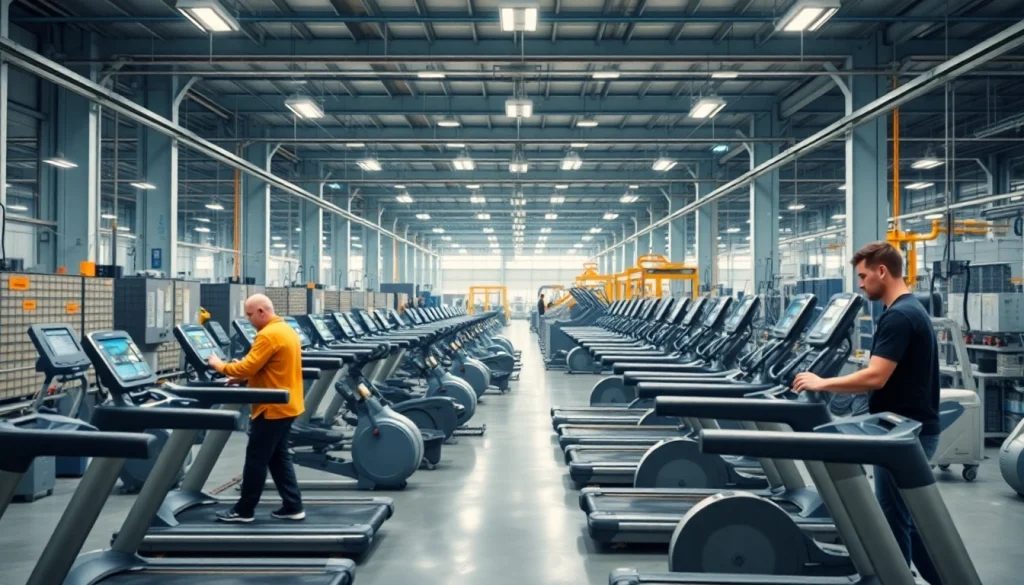High-quality production at a fitness equipment manufacturer showcasing innovative air pressure technology.