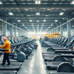 High-quality production at a fitness equipment manufacturer showcasing innovative air pressure technology.