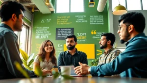 Engaged group of kolkata entreprenure brainstorming ideas in a vibrant co-working space.