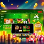 Experience the thrilling interface of MM88 online gambling platform featuring diverse games and mobile compatibility.