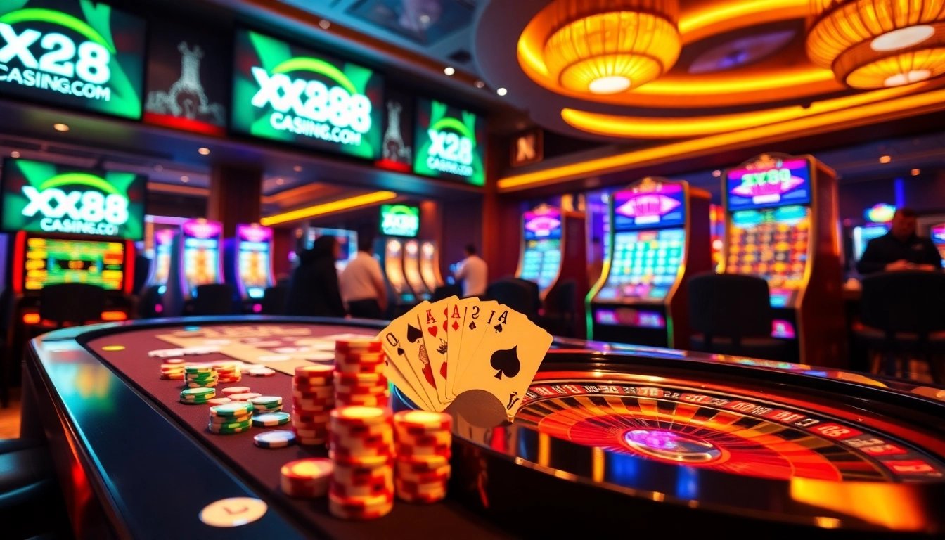 Experience high-stakes action at https://xx88casino.com with vibrant gaming tables and exciting casino elements.