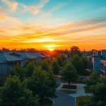 Explore the vibrant neighborhood of https://nottinghammd.com, featuring modern homes and lush greenery.
