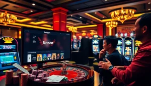 Experience the excitement of gambling with Betsson's online interface and vibrant casino elements.