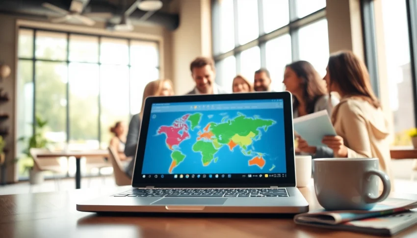 Nuvelios.org 플랫폼에서 특별한 여행 계획을 세우는 친구들을 보여줍니다.