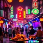 Experience 베트남밤문화 with vibrant nightlife, lively bars, and colorful street ambiance.