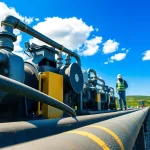 Visual representation of industrial water transfer services highlighting efficient operations and equipment in use.