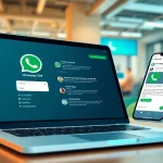 What is a CRM for WhatsApp showcased on devices illustrating seamless customer communication.