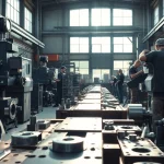 Skilled professionals fabricating steel at a metal manufacturer Edmonton.