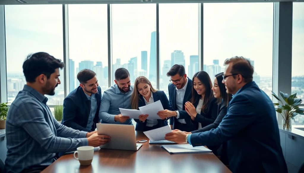 Collaborative team discussing strategies at https://fidelitycorporate.com in a modern office environment.
